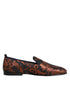 Dolce & Gabbana Black Jacquard Polyester Slip On Loafers Shoes